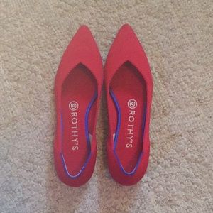 Rothy’s red pointed flats